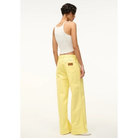 Staud + Wrangler The Loose Jean Mid Ultra Relaxed Fit Yellow Women's 30x32 New - Picture 5 of 14